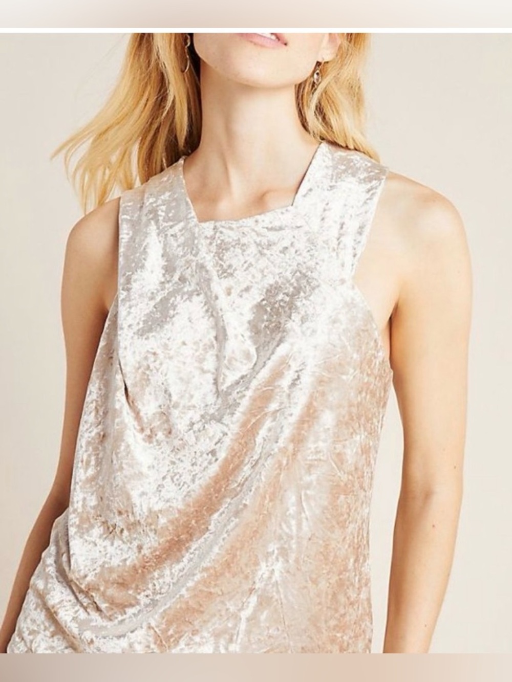 Anthropologie Porridge Jessie Velvet Halter Top Size L Lined